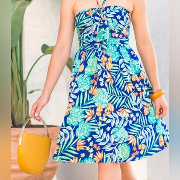 Modcloth tropical print mini dress. Size small - Picture 1 of 6